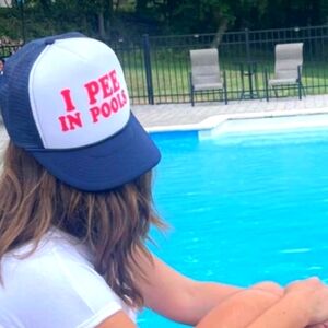 I Pee in Pools Vintage Retro Style Trucker Cap Hat